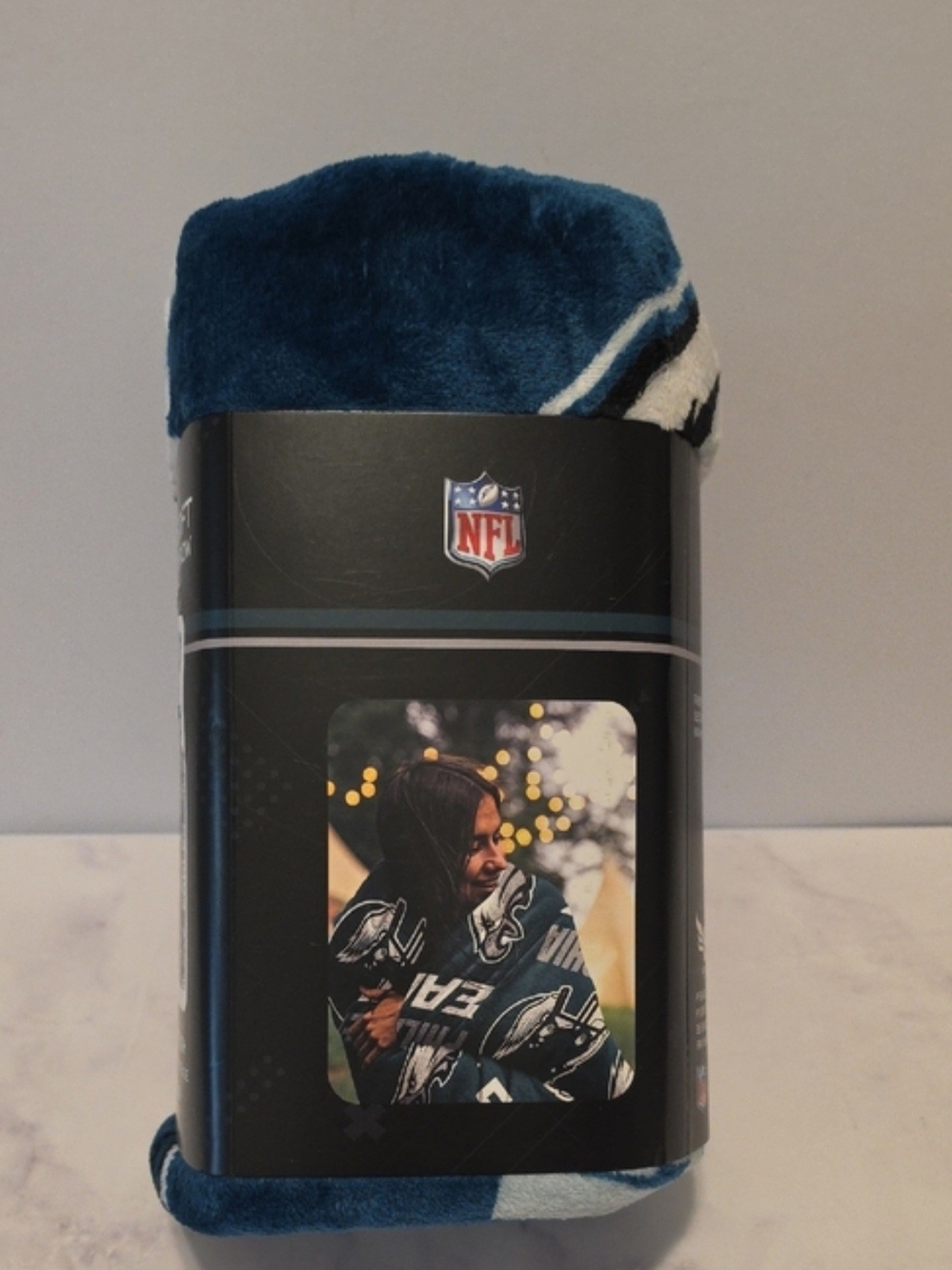 NFL Plush Throw Blanket - Navy Blue and White